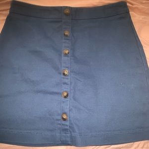 Baby blue button skirt